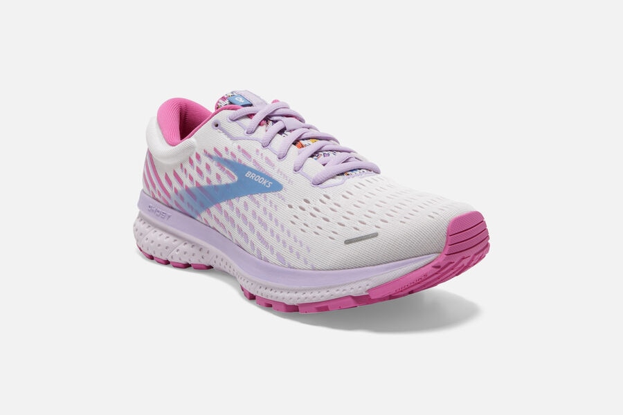 Brooks Ghost 13 Road Löparskor Dam - Vita/Rosa/Blå - 5690-QANFO